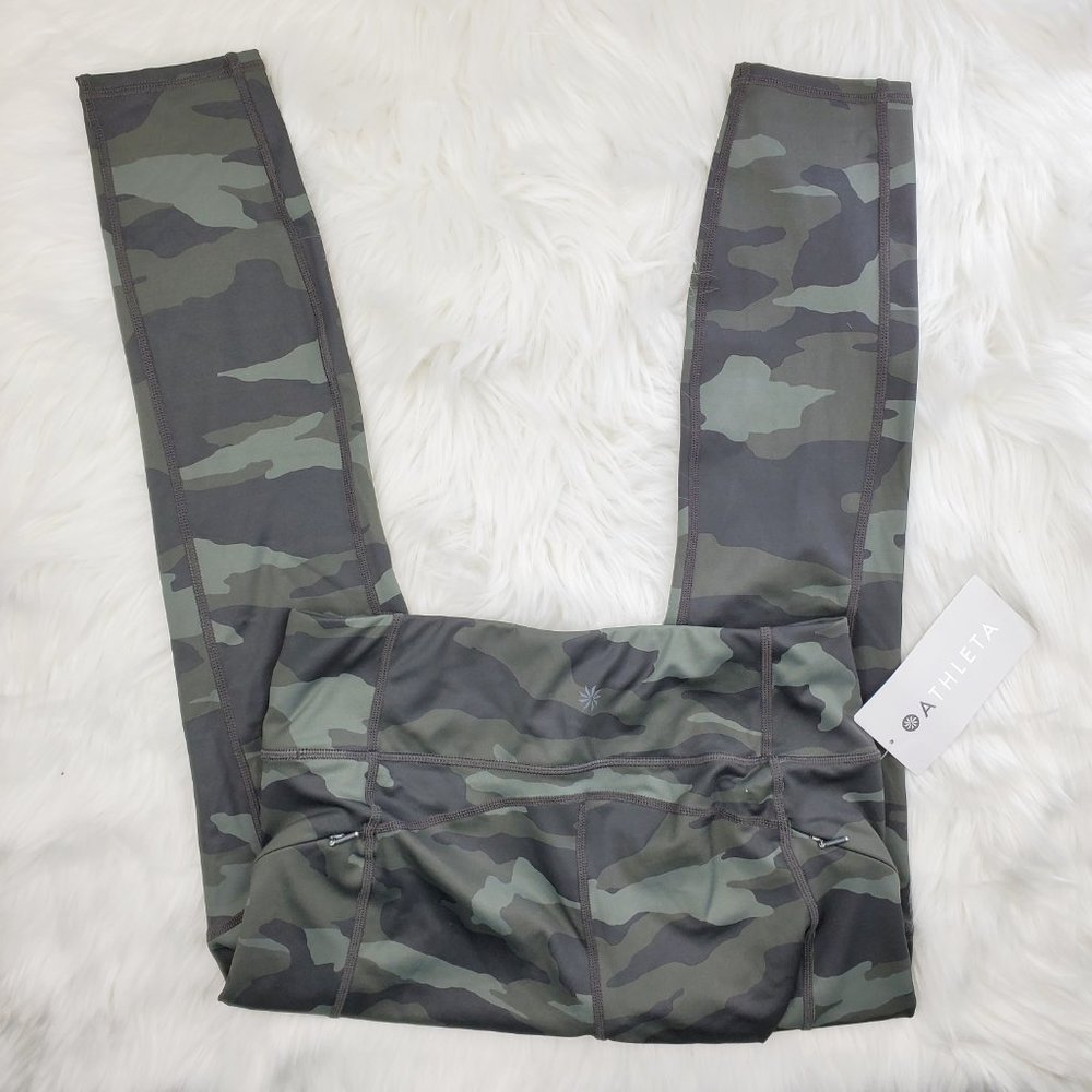 NWOT Athleta Green Camo Contender Leggings - Picture 3 of 5